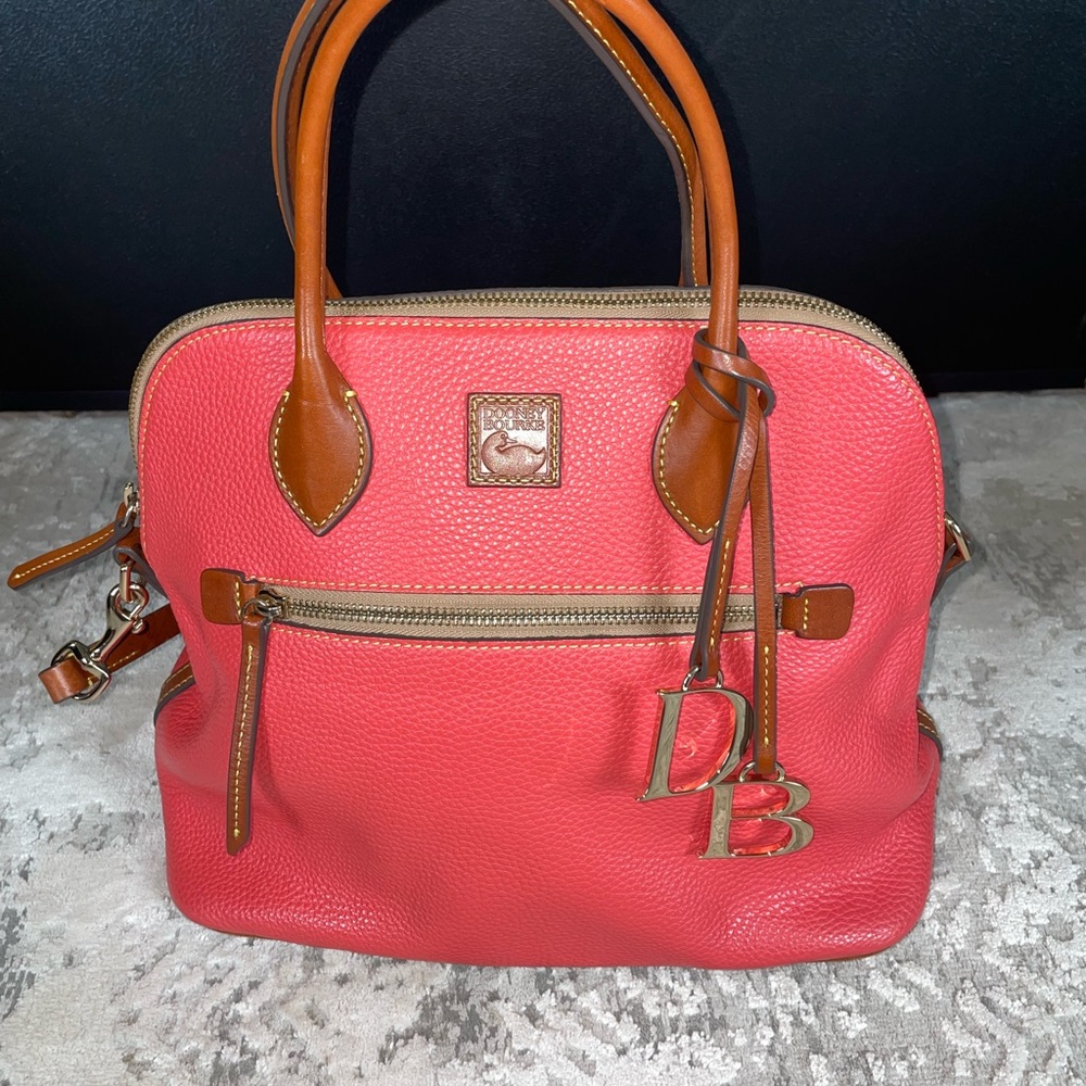 Dooney & Bourke Pink and Tan Satchel Bag